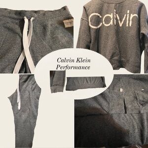 Calvin Klein Performance Grey Logo Sweatshirt & Jogger Set